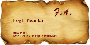 Fogl Avarka névjegykártya